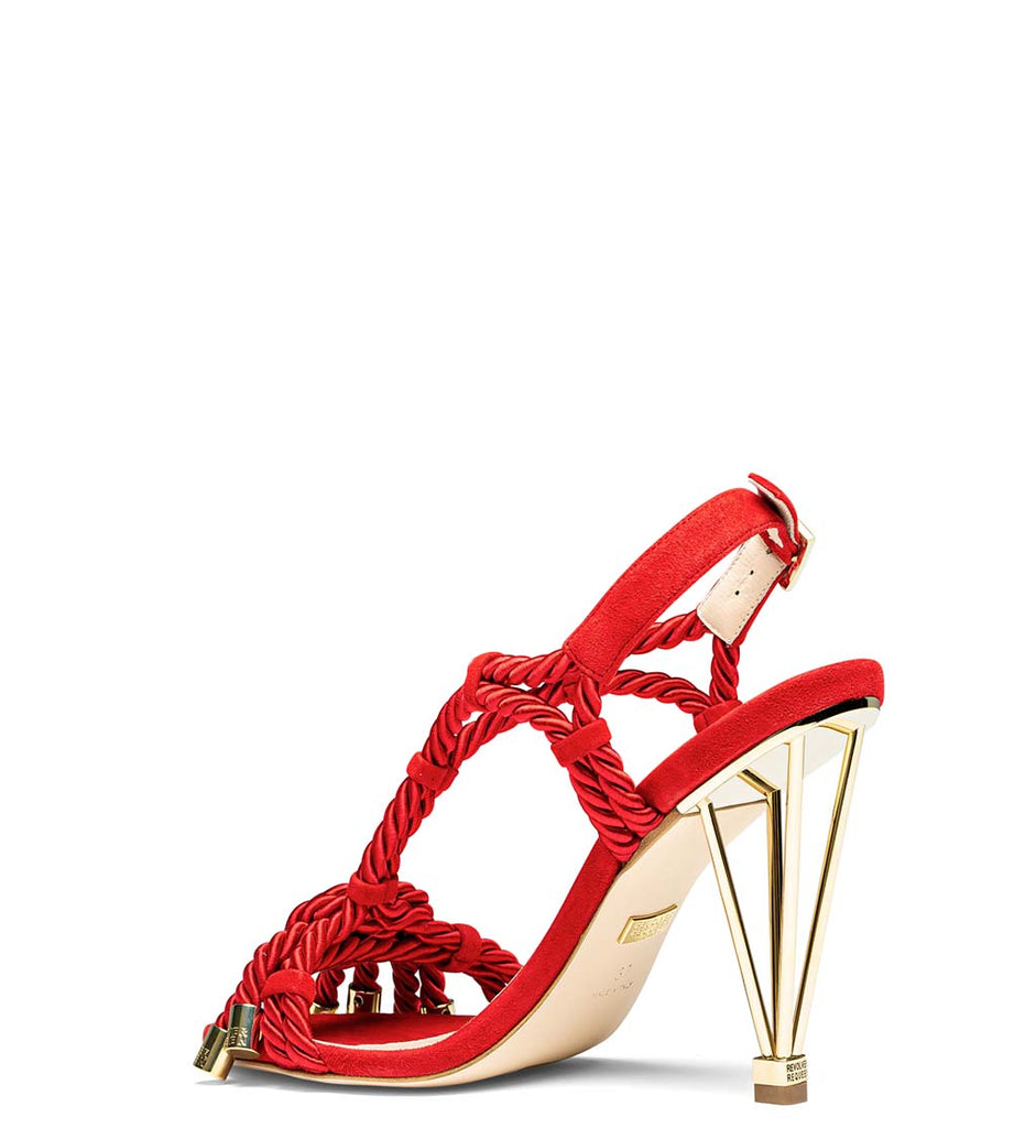 Fire red suede and cotton rope sandals | Room 271 | Revolver Requeen ...